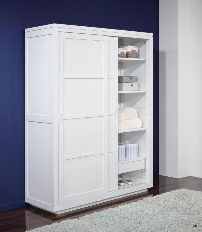 Armario de 2 puertas corredizas Julien fabricado en madera de Roble de estilo Contemporáneo en acabado Roble Marfil Cepillado.