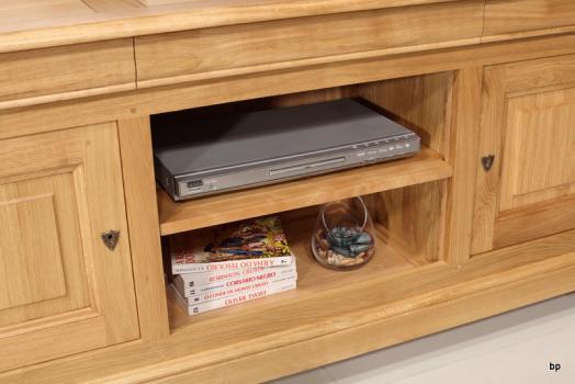 Mueble de TV Julien 16/9 de roble macizo de estilo Louis Philippe 
