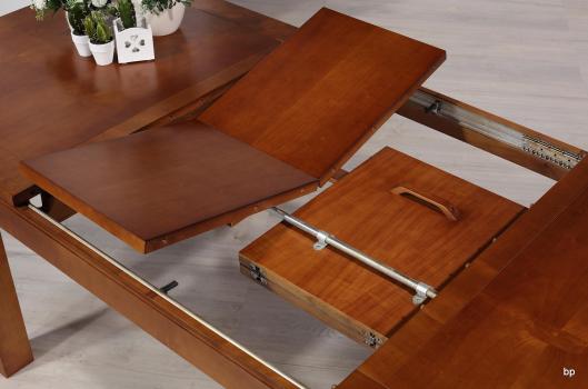 Mesa de comedor rectangular fabricada en madera de Cerezo macizo estilo contemporáneo 