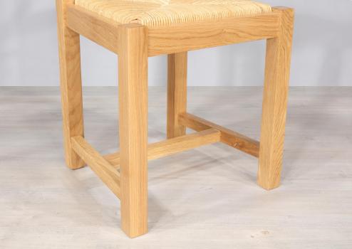 Silla de roble macizo de estilo rústico Acabado tradicional Olivier