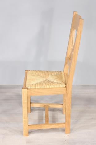 Silla de roble macizo de estilo rústico Acabado tradicional Olivier