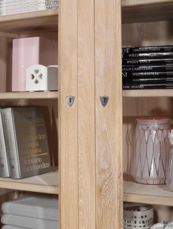 Biblioteca de 2 cuerpos y 4 puertas fabricado en madera de roble macizo al estilo Louis Philippe