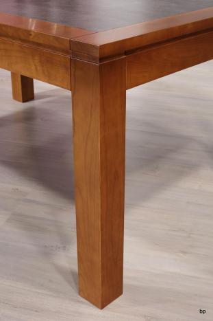 Mesa de comedor rectangular Aurore con bandeja de cerámica fabricada en madera  de cerezo macizo estilo contemporáneo ancho de 160cm