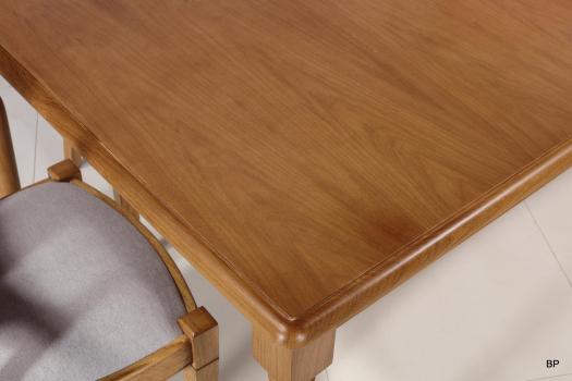 Mesa de comedor rectangular 160*100 fabricada en madera de Roble macizo al estilo Louis Philippe con 2 extensiones de 40cm