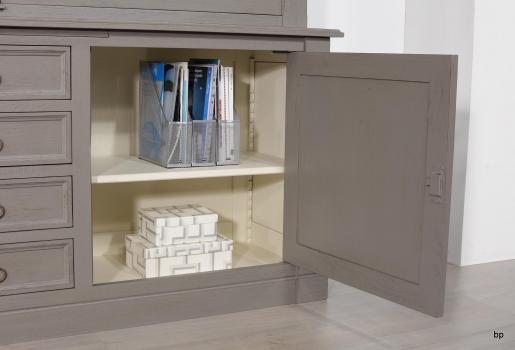 Biblioteca Hellen de 2 cuerpos fabricada en madera de  Roble macizo estilo Directorio 