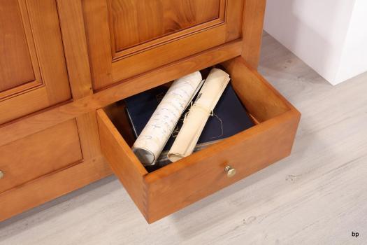 Armario de  2 puertas y  2 cajones fabricado en madera de Cerezo maciza de estilo Rústico