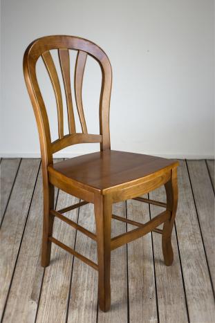Silla Alice fabricada en madera de cerezo macizo en estilo Louis Philippe asiento de madera maciza