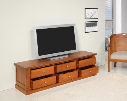 Mueble TV Laurence  fabricado en madera de cerezo estilo Directoire