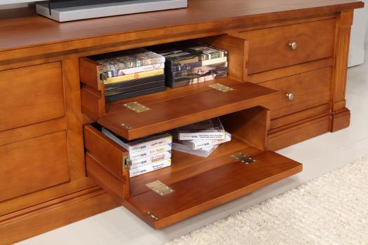 Mueble TV Laurence  fabricado en madera de cerezo estilo Directoire