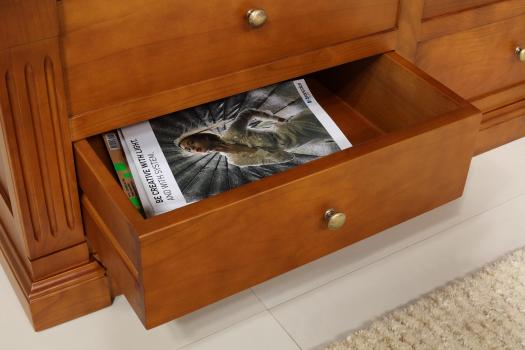 Mueble TV Laurence  fabricado en madera de cerezo estilo Directoire