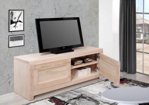 Mueble TV con 2 puertas Noa fabricado en madera de roble macizo  estilo contemporáneo
