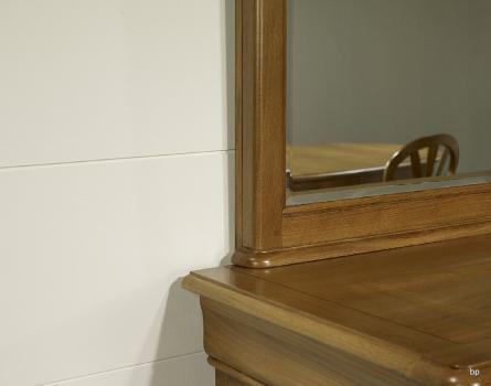 Espejo de cristal biselado 115x225 fabricado en madera de  Roble macizo estilo Louis Philippe