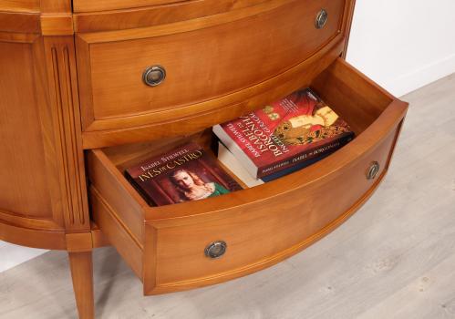 Cómoda de 3 cajones Armelle 1/2  en madera de Cerezo estilo Luis XVI