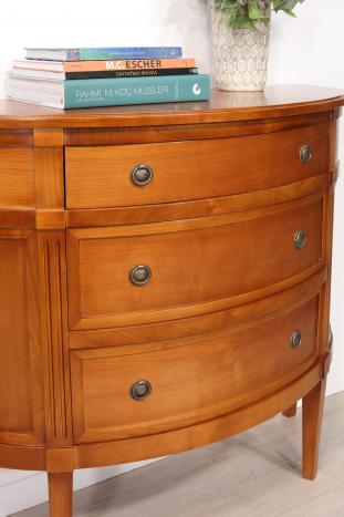 Cómoda de 3 cajones Armelle 1/2  en madera de Cerezo estilo Luis XVI