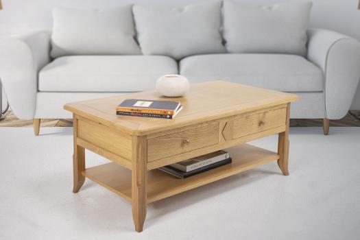 Mesa de centro Clément de roble de estilo Louis Philippe 