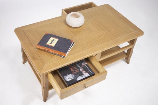 Mesa de centro Clément de roble de estilo Louis Philippe 
