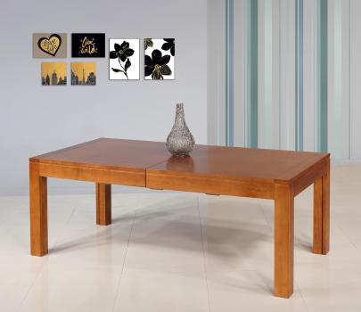 Mesa de comedor rectangular estilo Contemporáneo fabricada en madera de Cerezo macizo con 210x100 + 5 extensiones Longitud total de 5 metros