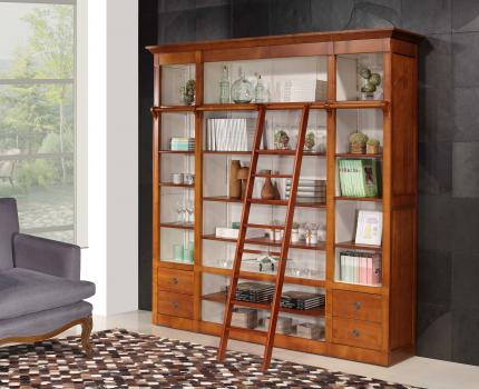 Librería Jade realizada en madera de cerezo de estilo Directorio.