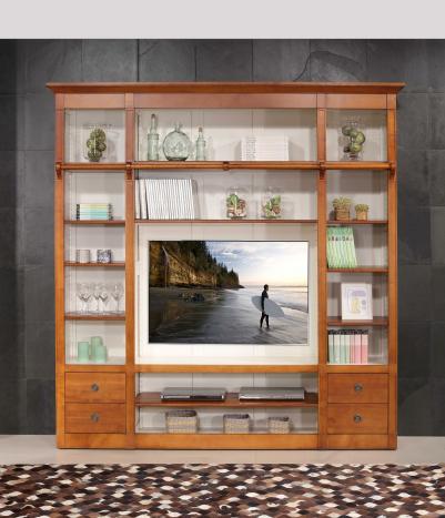 Librería Jade realizada en madera de cerezo de estilo Directorio.