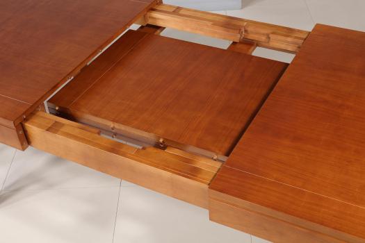 Mesa de comedor rectangular estilo Contemporáneo fabricada en madera de Cerezo macizo con 210x100 + 5 extensiones Longitud total de 5 metros