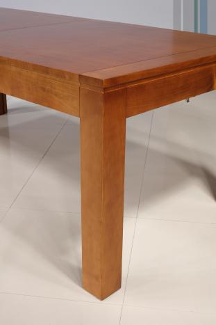Mesa de comedor rectangular estilo Contemporáneo fabricada en madera de Cerezo macizo con 210x100 + 5 extensiones Longitud total de 5 metros