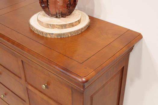 Cómoda Rémy de 11 cajones fabricada en madera de cerezo macizo al estilo Louis Philippe Ancho 140 cm