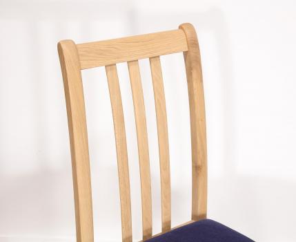 Silla de roble macizo Contemporánea Asiento azul Apolo Clément 