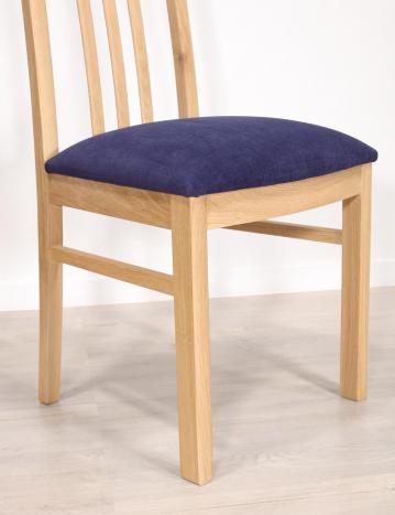 Silla de roble macizo Contemporánea Asiento azul Apolo Clément 