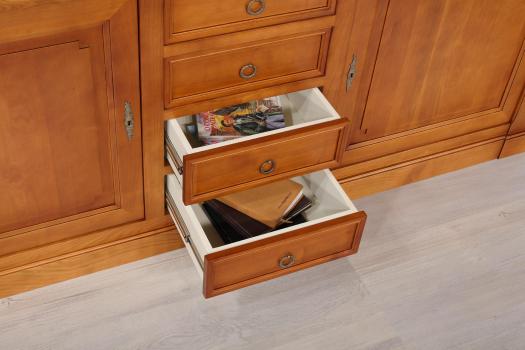 Biblioteca Nina de 2 cuerpos fabricada en madera de Cerezo macizo estilo Directorio