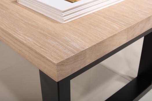 Mesa de centro rectangular fabricada en madera de Roble y Hierro en estilo Contemporáneo