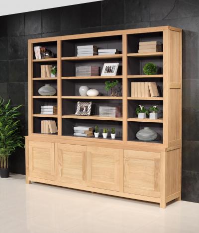 Estantería librería Julio de 2 cuerpos fabricada en madera de Roble de estilo contemporáneo 