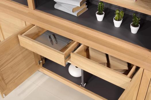 Estantería librería Julio de 2 cuerpos fabricada en madera de Roble de estilo contemporáneo 