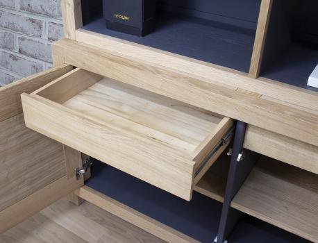 Estante Librería de 2 cuerpos Jules fabricado en madera de roble macizo en estilo contemporáneo 