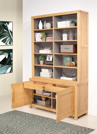 Jules Librería de 2 cuerpos de roble de estilo Contemporáneo 