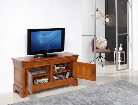Mueble de TV Anna fabricado en madera maciza de cerezo en estilo Louis Philippe 