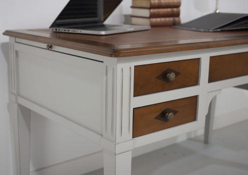 Escritorio Matilde fabricado en madera maciza de cerezo en estilo Directoire Bicolor 