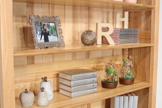 Estantería Librería Sarah de 4 estantes fabricada en madera de roble  macizo al estilo Louis Philippe estilo 