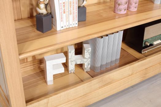 Estantería Librería Sarah de 4 estantes fabricada en madera de roble  macizo al estilo Louis Philippe estilo 