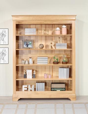 Estantería Librería Sarah de 4 estantes fabricada en madera de roble  macizo al estilo Louis Philippe estilo 