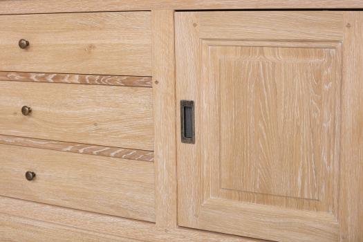 Mueble de TV Jean-Lin 16/9 de Roble macizo de estilo Louis Philippe 