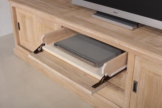 Mueble de TV Jean-Lin 16/9 de Roble macizo de estilo Louis Philippe 