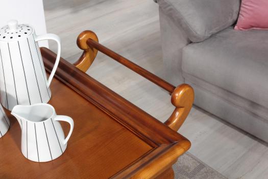 Mesa de servir fabricada en madera de cerezo macizo en estilo Louis Philippe con 1 cajón 