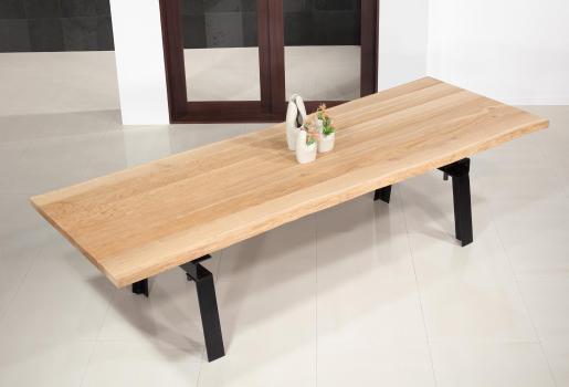 Solid Oak and Iron Contemporary style Dining room Table