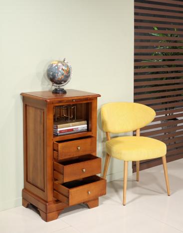 Mueble o armario telefónico de madera maciza de cerezo estilo Louis Philippe Camille 