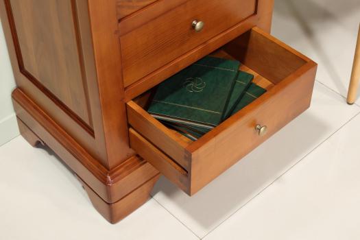 Mueble o armario telefónico de madera maciza de cerezo estilo Louis Philippe Camille 
