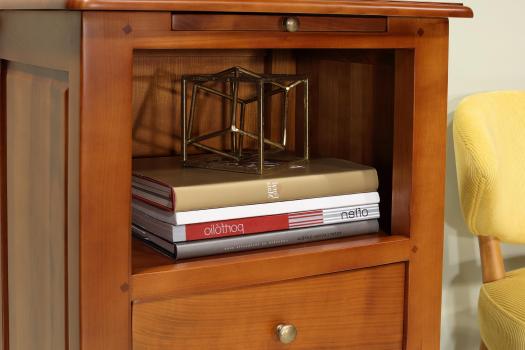 Mueble o armario telefónico de madera maciza de cerezo estilo Louis Philippe Camille 