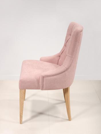 Silla tapizada de sala de estar fabricada en madera de roble macizo