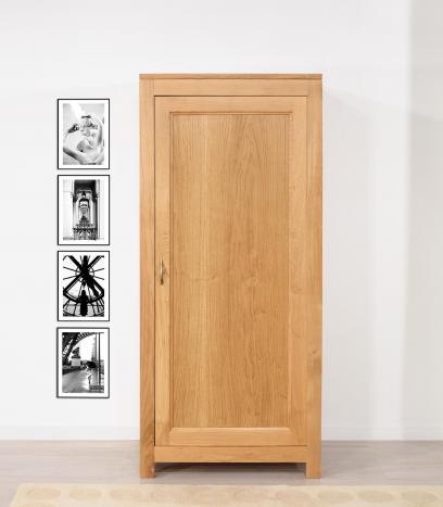 Armario Bonnetiere de 1 puerta fabricado en madera de Roble macizo estilo Contemporaneo