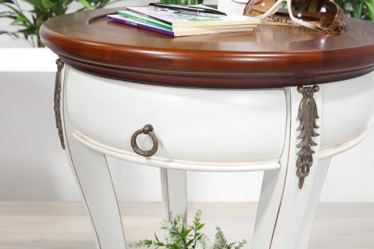 Pedestal redondo Adèle fabricado en madera de cerezo macizo en estilo Directoire