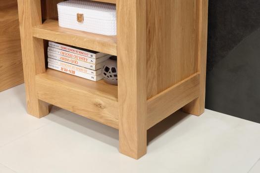 Mesa de noche 1 cajón 1 nicho fabricada en madera de roble macizo de estilo contemporáneo Colección Nturaleza